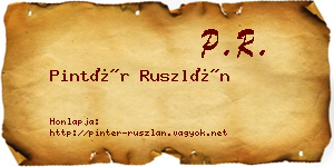 Pintér Ruszlán névjegykártya